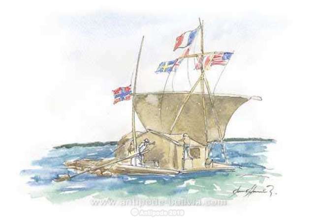 Thor Heyerdalh (traversée de l'océan en bateaux de totora)
